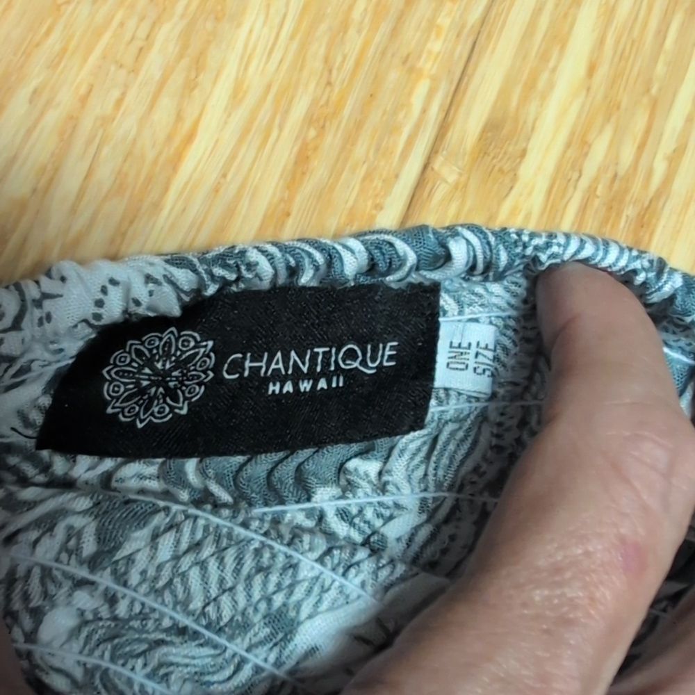 Chantique Hawaii Floral Gray/White Bandeau Top And Flowy Pants Set Size S/M - Picture 4 of 6